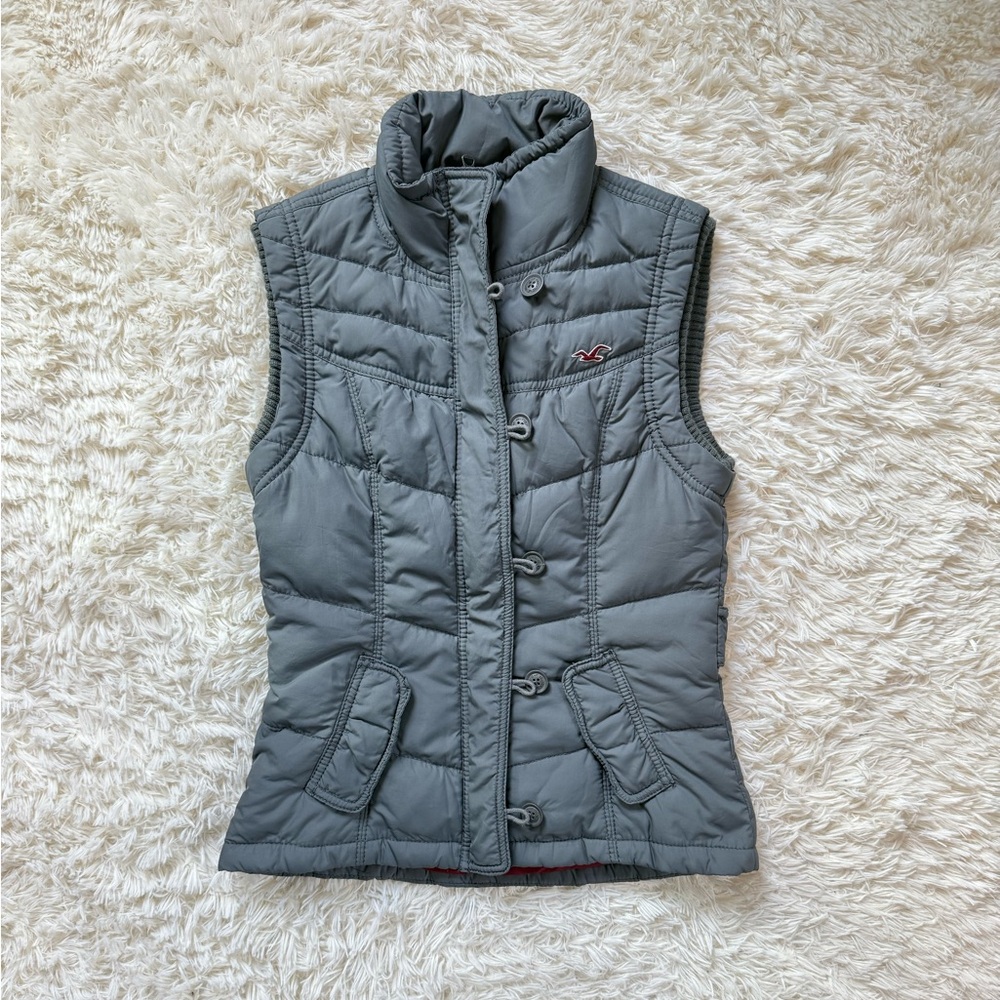 Gray Quilted Hollister Women's Vest